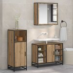 vidaXL Ensemble de mobilier de salle de bain 3 Pièces Chêne artisanal