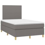 vidaXL Sommier à lattes de lit avec matelas gris foncé 120x190cm tissu