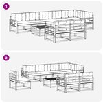 vidaXL Ensemble de canapés d'extérieur 9 pc Blanc et crème Polyester