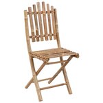 vidaXL Mobilier à dîner d'extérieur pliable 5 Pièces avec coussins bambou