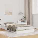 vidaXL Cadre de lit surélevé Blanc 90 x 190 cm Bois massif en pin