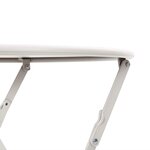 vidaXL Table de bistrot pliante beige Ø50 x 71 cm en acier recouvert de poudre