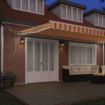 vidaXL Auvent Rétractable Jaune et Orange 600 × 350 cm Tissu et Métal