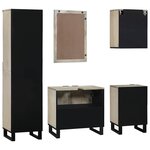 vidaXL Ensemble de mobilier de salle de bain 5 Pièces Marron noyer