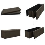 Banc banquette de rangement pliable 110 x 38 x 38 cm lin synthétique marron foncé 02_0010897