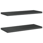 vidaXL Étagères murales 2 Pièces 75x30x3 cm noir acier inoxydable