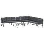 vidaXL Ensemble de bancs de jardin avec coussins 5 Pièces noir