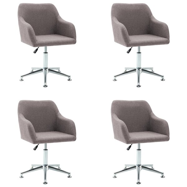 vidaXL Chaises pivotantes à manger lot de 4 taupe tissu
