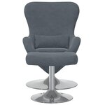 vidaXL Chaise Œuf avec Pouf Gris foncé 63 x 73 x 90 cm Velours