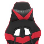 vidaXL Chaise de jeu pivotante Noir et rouge Similicuir