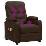 vidaXL Fauteuil de massage électrique Marron Similicuir