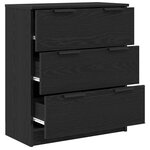 vidaXL Buffet avec tiroir Chêne noir 60 x 30 x 70 cm Bois d'ingénierie