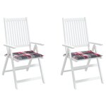 vidaXL Coussins de chaise de jardin lot de 2 carreaux rouges 40x40x3cm