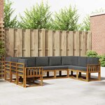 vidaXL Ensemble de canapés d'extérieur 9 Pièces Naturel et Anthracite