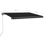 vidaXL Auvent manuel rétractable sur pied 450x300 cm Anthracite