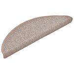 vidaXL Tapis d'escalier 20 pièces 56 x 17 x 3 cm Marron clair Demi-rond