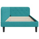 vidaXL Cadre de lit d'angle Turquoise 90 x 190 cm Velours
