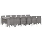 vidaXL Ensemble de salle à manger pour jardin 13 Pièces Gris clair