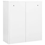Armoire de bureau blanche 90 x 40 x 102 cm avec étagère réglable et 3 tiroirs design moderne en acier blanc 02_0046903