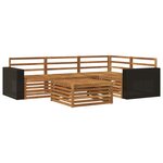 vidaXL Ensemble de canapés d'extérieur 5 pc Naturel