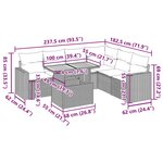 vidaXL Salon de jardin avec coussins 7 Pièces beige résine tressée