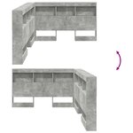 vidaXL Tête de lit de rangement Gris béton 120 cm Bois d'ingénierie