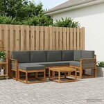 vidaXL Ensemble de canapés d'extérieur 7 pc Naturel et Anthracite