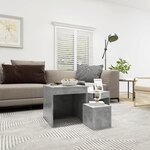 vidaXL Tables gigognes 3 Pièces Gris béton Aggloméré