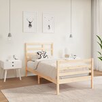 vidaXL Cadre de lit bois massif 90x190 cm simple