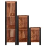 vidaXL Étagère 3 Pièces Marron 50 x 30 x 110 cm Bois d'acacia massif
