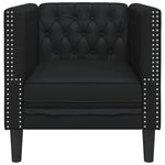 vidaXL Fauteuil Chesterfield noir similicuir