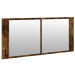 vidaXL Armoire à miroir à LED de bain chêne fumé 100x12x45 cm