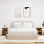 vidaXL Tables de chevet avec lumières LED 2 Pièces chêne fumé 35x39x55 cm