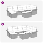 vidaXL Ensemble de canapé de jardin 8 Pièces Beige Poly rotin
