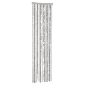 vidaXL Rideau anti-mouches gris clair et blanc 56x200 cm chenille
