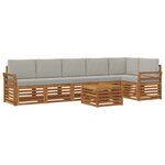 vidaXL Ensemble de canapés d'extérieur 7 pc Gris Naturel et Clair