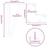 vidaXL Pieds en épingle à cheveux pour table basse 4 pièces Acier naturel 20 cm Acier massif