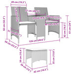 vidaXL Canapé de jardin 2 places avec table et tabourets beige rotin