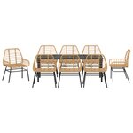 vidaXL Ensemble de salle à manger de jardin 9 pièces marron poly rotin