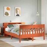 vidaXL Lit bibliothèque sans matelas cire marron 150x200 cm pin massif