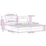vidaXL Cadre de lit en métal sans matelas chêne sonoma 193x203 cm