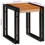 vidaXL Tables d'appoint 3 Pièces Marron et noir Bois d'acacia massif