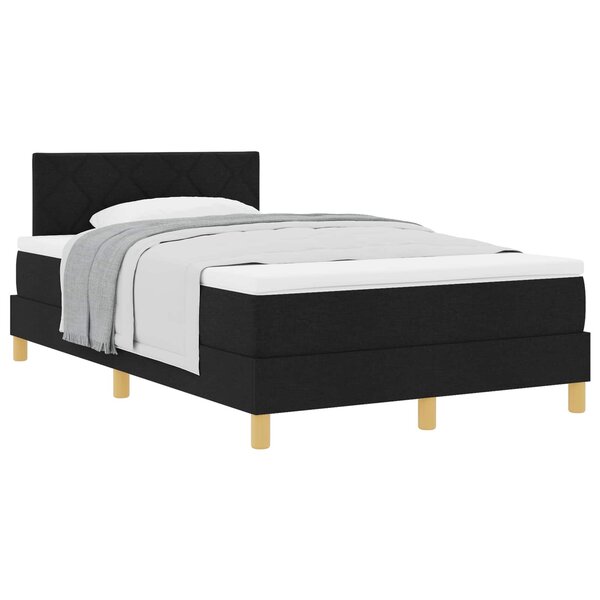 vidaXL Lit à ressorts avec coussin Noir 120 x 190 cm tissu