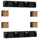 vidaXL Ensemble meuble TV 10 Pièces 180 x 30 x 30 cm Chêne noir