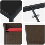 vidaXL Ensemble table et chaises avec coussin 3 Pièces Marron Rotin PE