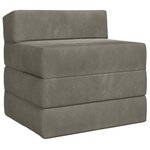 vidaXL Canapé-lit pliable Gris clair 200 x 70 x 10 cm Velours