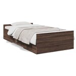 vidaXL Cadre de lit et tiroirs chêne marron 100x200 cm bois ingénierie
