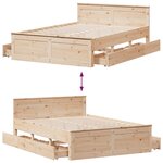 vidaXL Cadre de lit sans matelas avec tête de lit 160x200cm pin massif