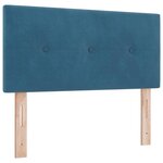 vidaXL Lit Box Spring avec Matelas et LED Bleu Foncé 90x190 cm Velours