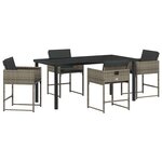 vidaXL Ensemble de salle à manger pour jardin 5 Pièces Gris polyrotin